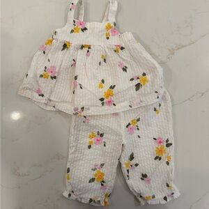 Cat & Jack White Floral Baby Set